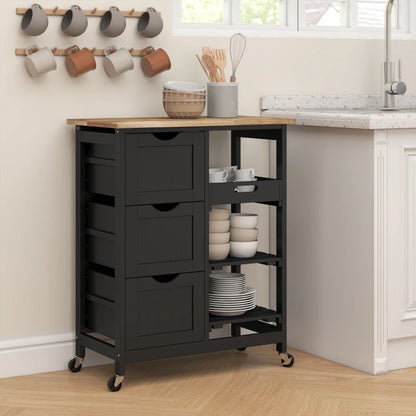 HOMCOM Rolling Kitchen Cart