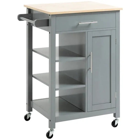Kitchen Island Cart Mobile Kitchen Storage with Drawers & Shelves