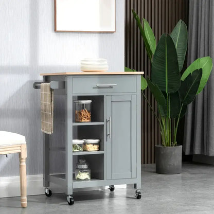 Kitchen Island Cart Mobile Kitchen Storage with Drawers & Shelves