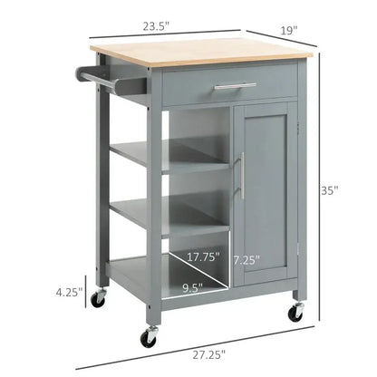 Kitchen Island Cart Mobile Kitchen Storage with Drawers & Shelves