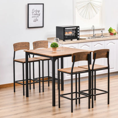 HOMCOM 5-Piece Counter Height Bar Table