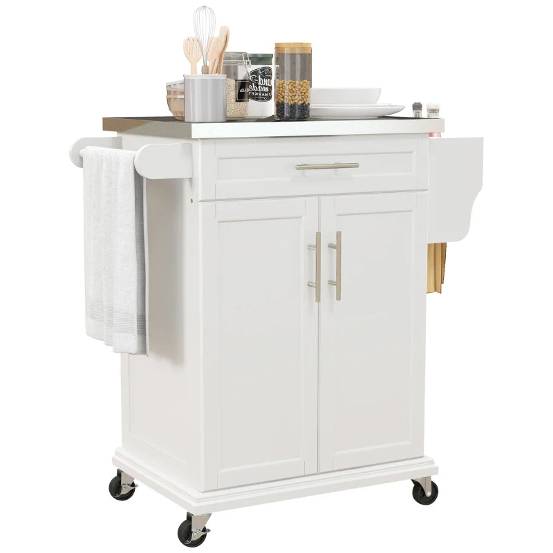 HOMCOM Kitchen Island with Wheels