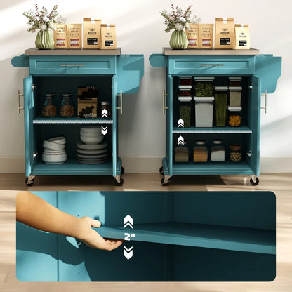 HOMCOM Kitchen Island with Wheels