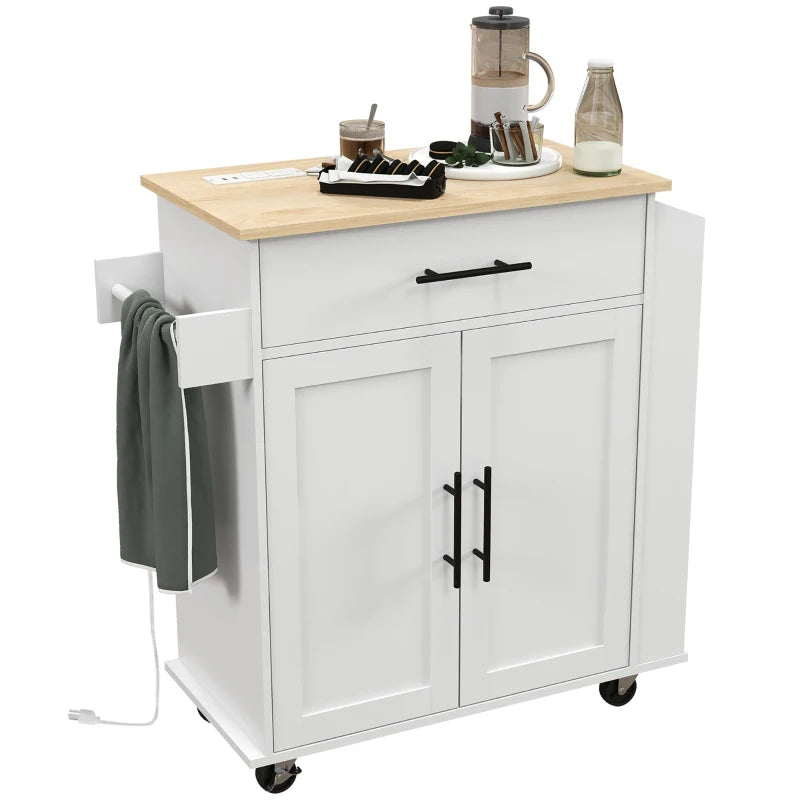 HOMCOM Rolling Island with Wheels for Kitchen