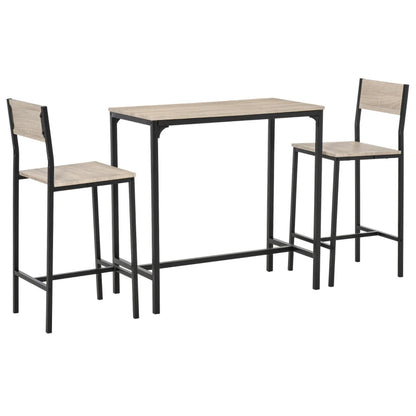 HOMCOM 3 Piece Industrial Counter Height Dining Table Set