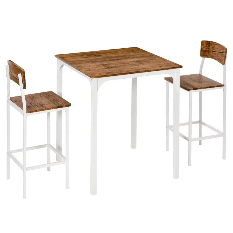 HOMCOM 3 Piece Industrial Counter Height Dining Table Set