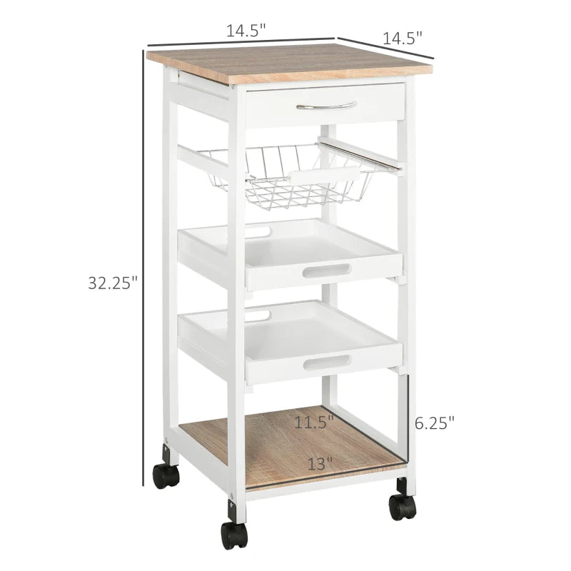 HOMCOM Mobile Kitchen Cart