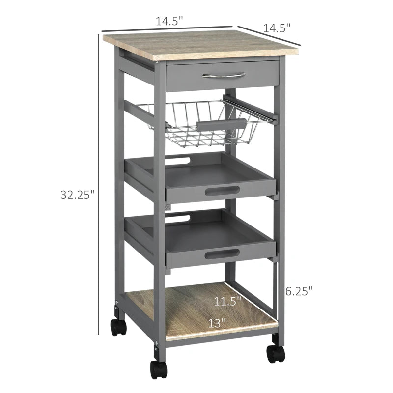 HOMCOM Mobile Kitchen Cart