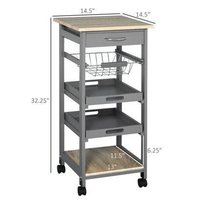 HOMCOM Mobile Kitchen Cart
