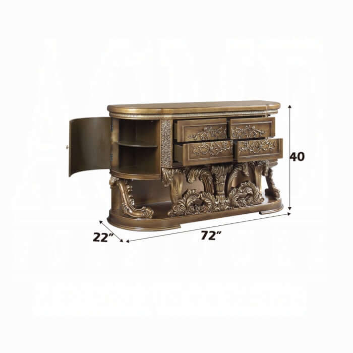 Acme Constantine Server with Storage Cabinets and Drawers