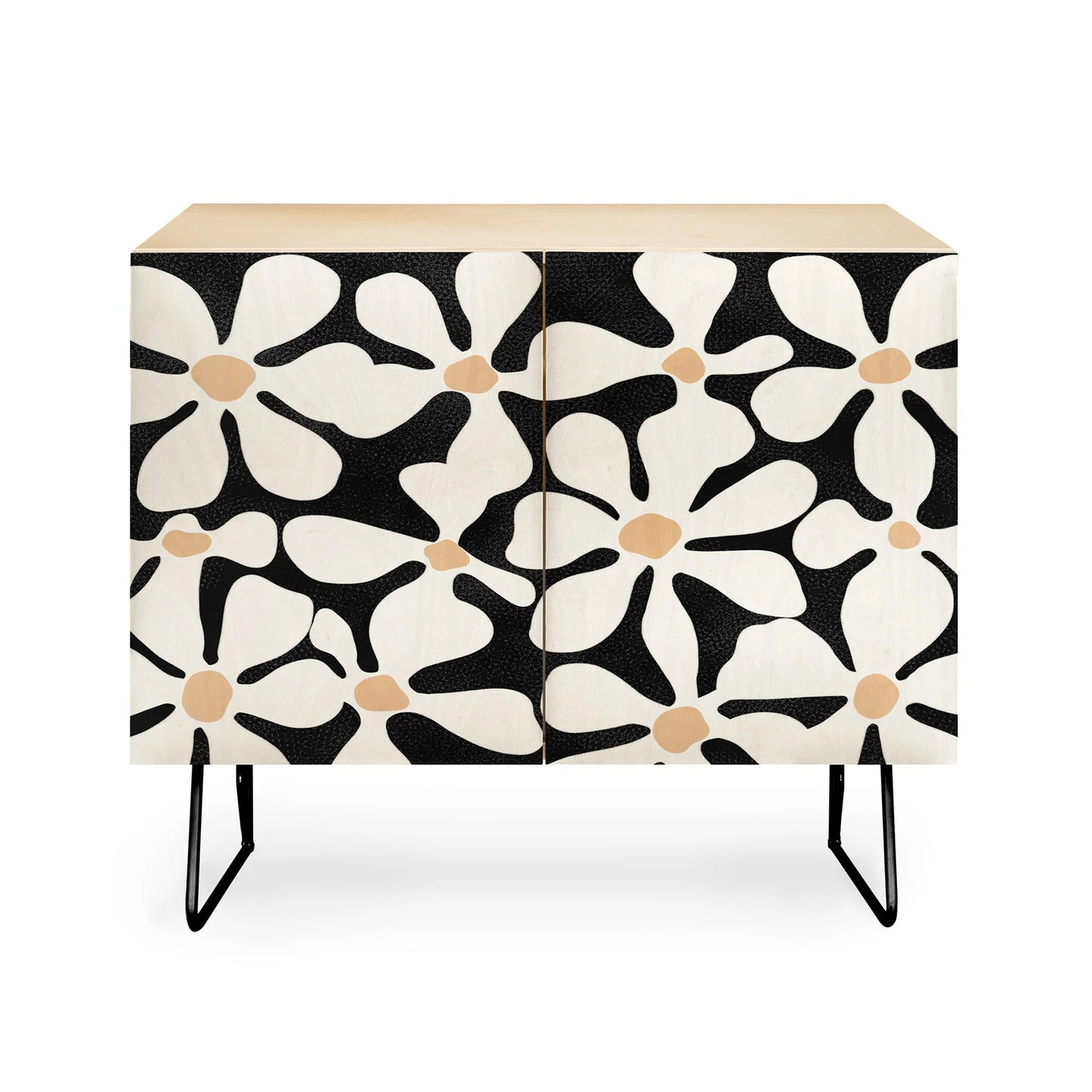 Midnight bohemian floral credenza cabinet