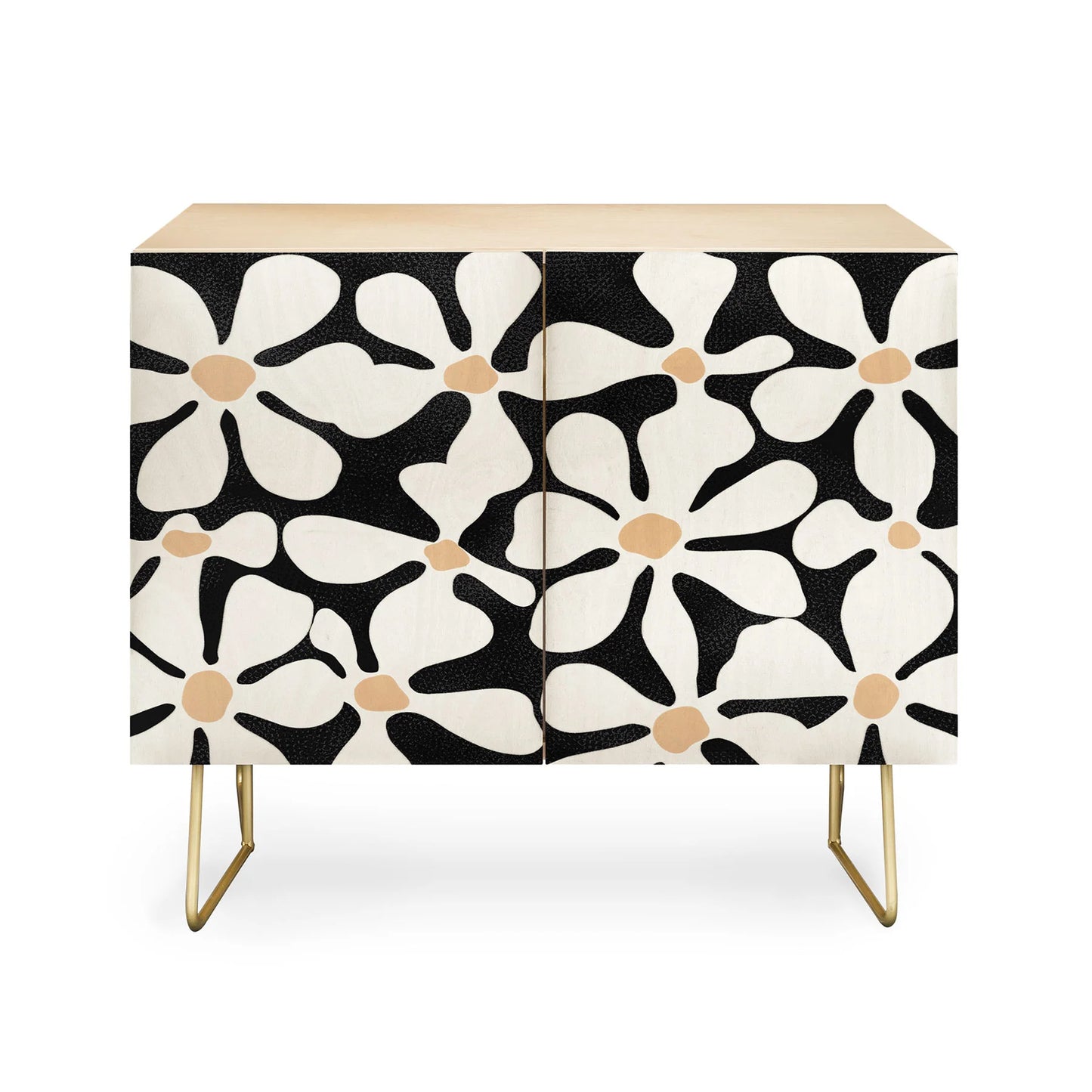 Midnight bohemian floral credenza cabinet