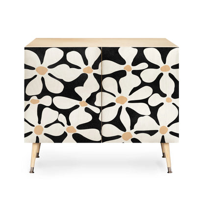 Midnight bohemian floral credenza cabinet