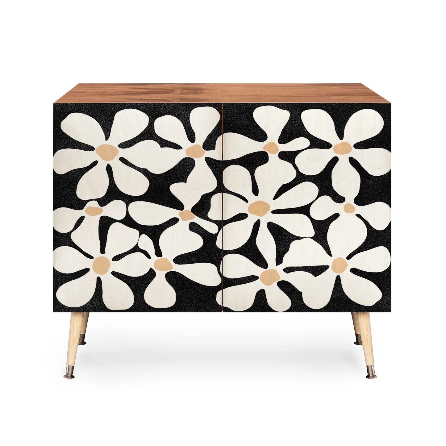 Midnight bohemian floral credenza cabinet