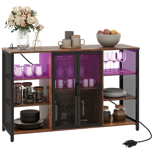 HOMCOM LED Wine Cabinet
