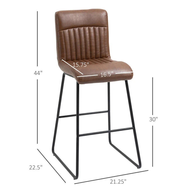 HOMCOM 30" Industrial Bar Stool