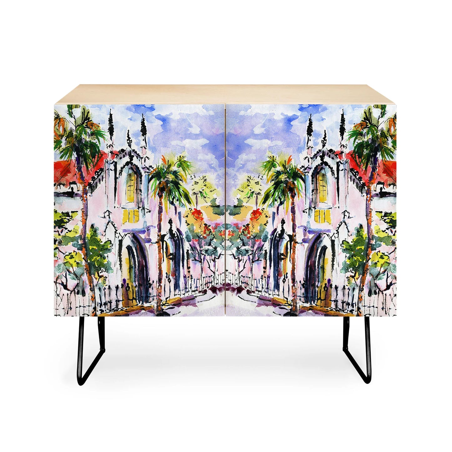 Ginette fine art french church cabinet credenza