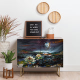 Fine art lily under the moon cabinet credenza