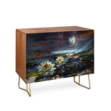 Fine art lily under the moon cabinet credenza