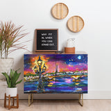 Fine art paris lights at night cabinet credenza