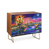 Fine art paris lights at night cabinet credenza