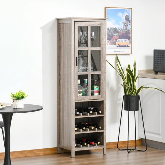 HOMCOM Tall Wine Cabinet