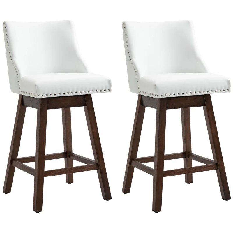 HOMCOM 28" Swivel Bar Height Bar Stools Set