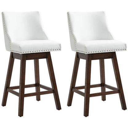 HOMCOM 28" Swivel Bar Height Bar Stools Set