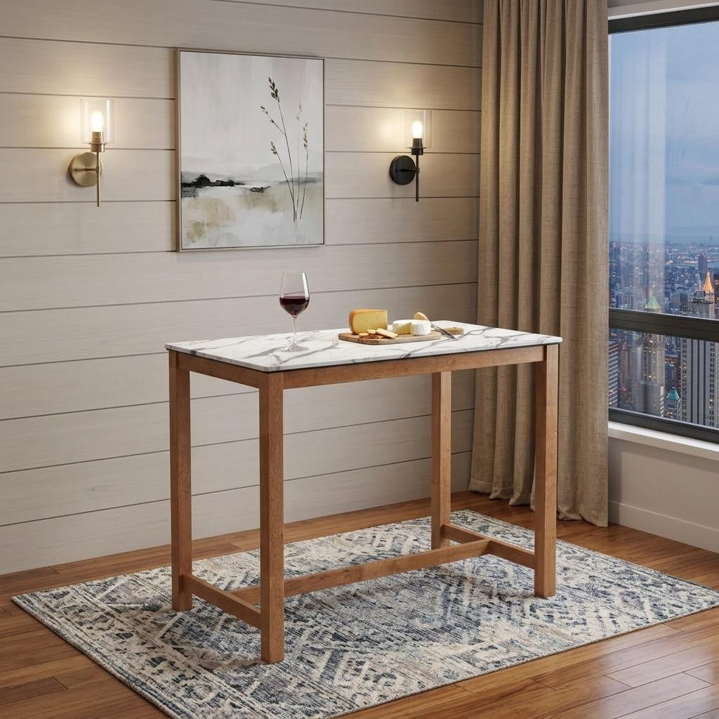 White Solid Wood Bar Table
