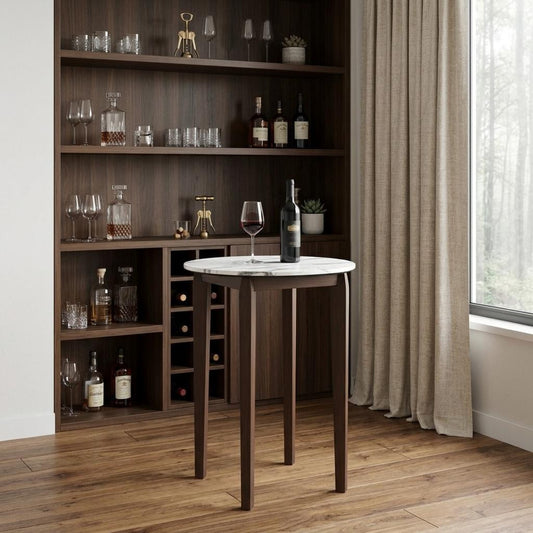32" White Rounded Bar Table