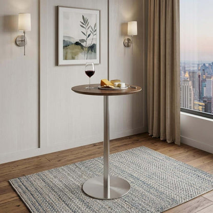 26" Rounded Stainless Steel Bar Table