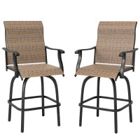 Outdoor Swivel Bar Stools with Armrests