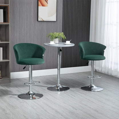 HOMCOM Modern Upholstered Adjustable Barstools with Swivel Seat