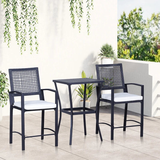 Outsunny 3pcs Patio Bar Set