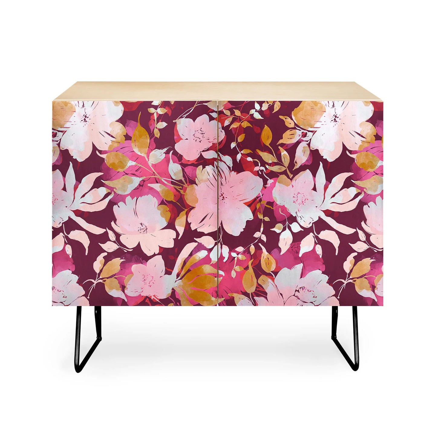 Marta barragan blossoming burgundy fall cabinet credenza