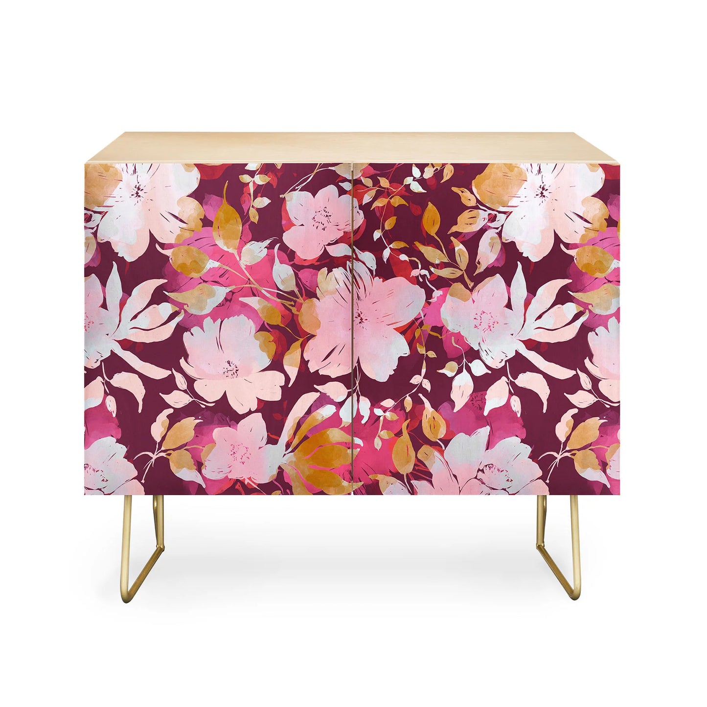 Marta barragan blossoming burgundy fall cabinet credenza