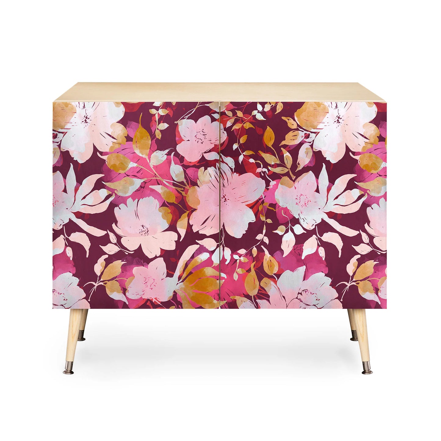 Marta barragan blossoming burgundy fall cabinet credenza