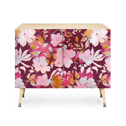 Marta barragan blossoming burgundy fall cabinet credenza