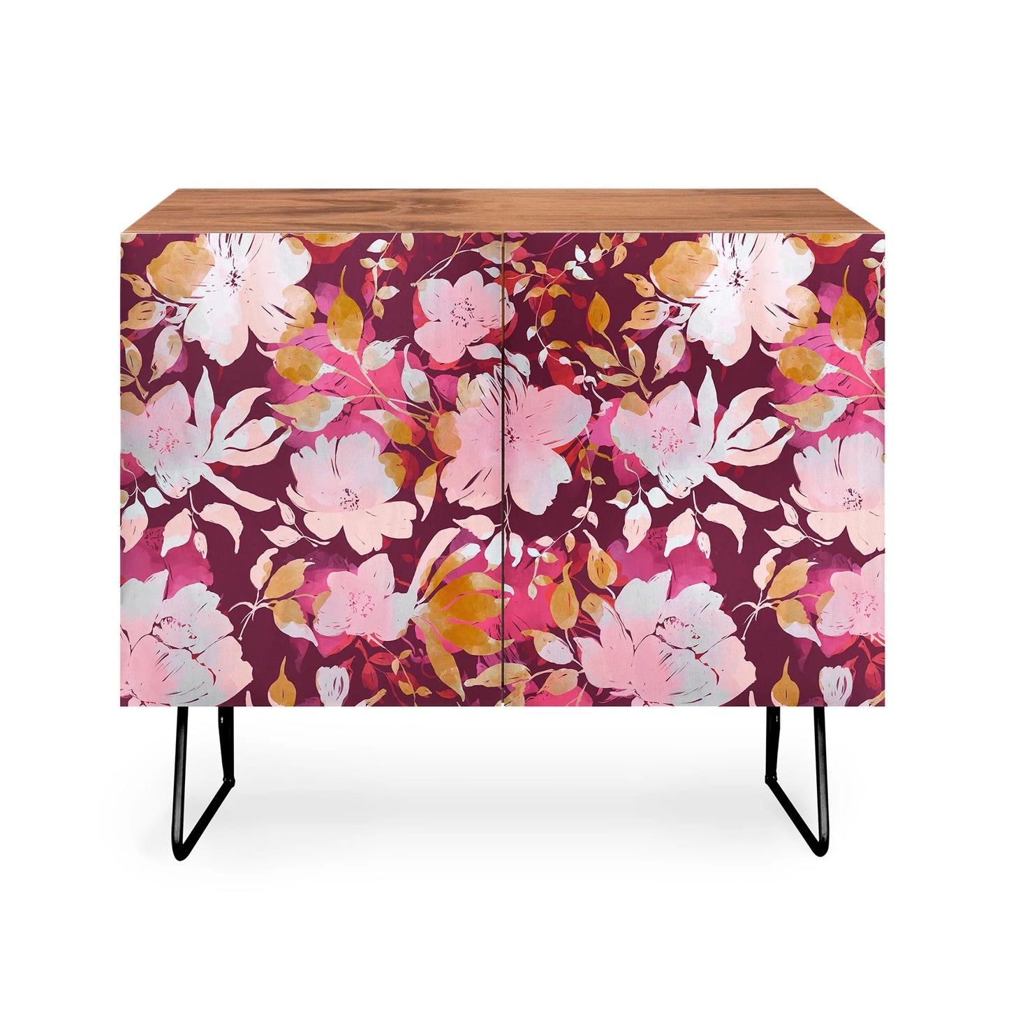 Marta barragan blossoming burgundy fall cabinet credenza
