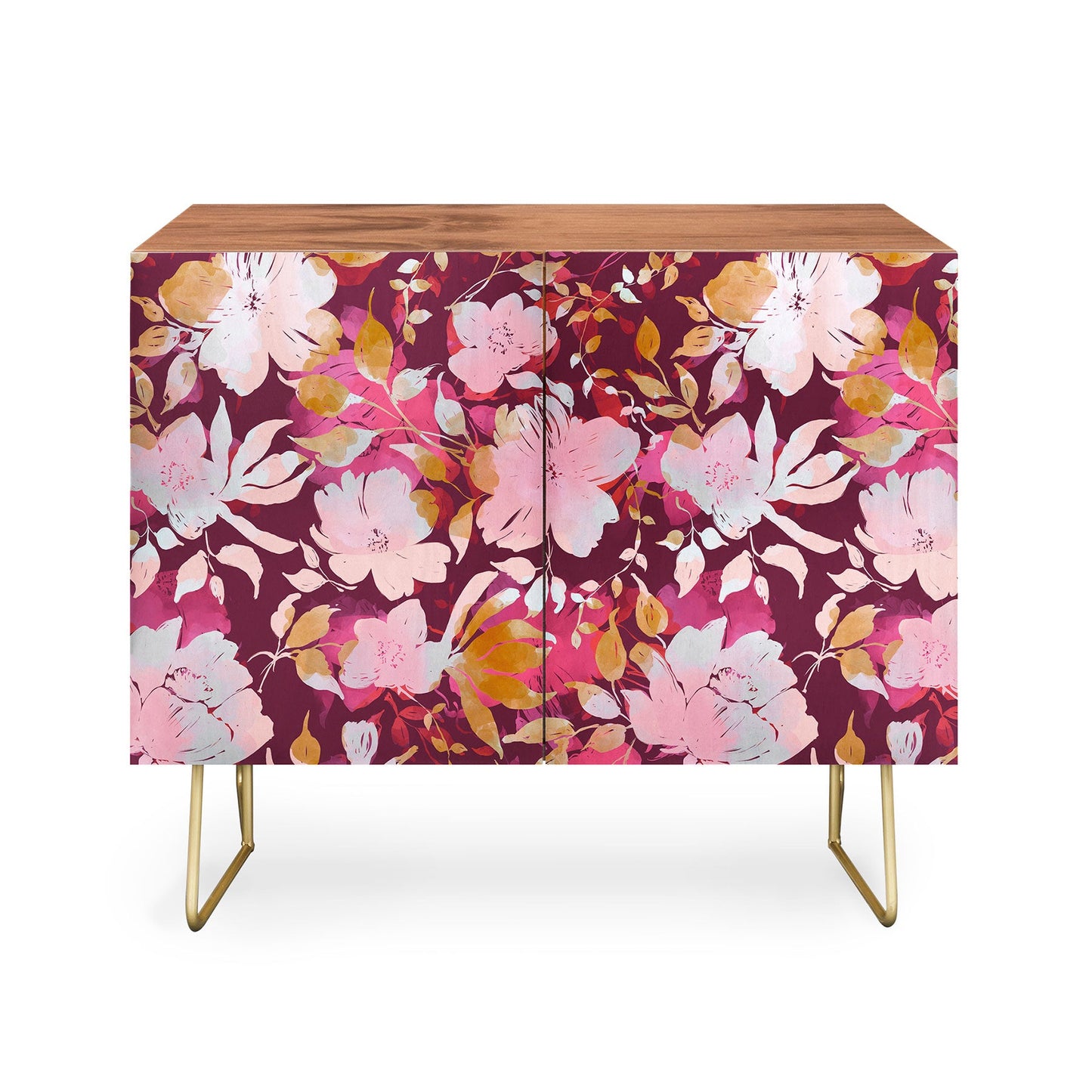 Marta barragan blossoming burgundy fall cabinet credenza