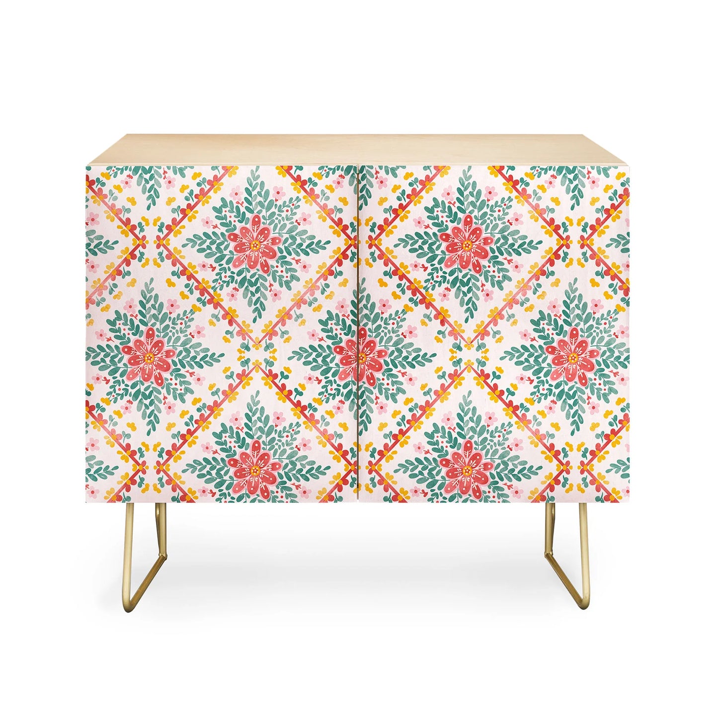 Marta barragan chic floral geometry cabinet credenza
