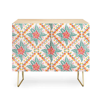 Marta barragan chic floral geometry cabinet credenza