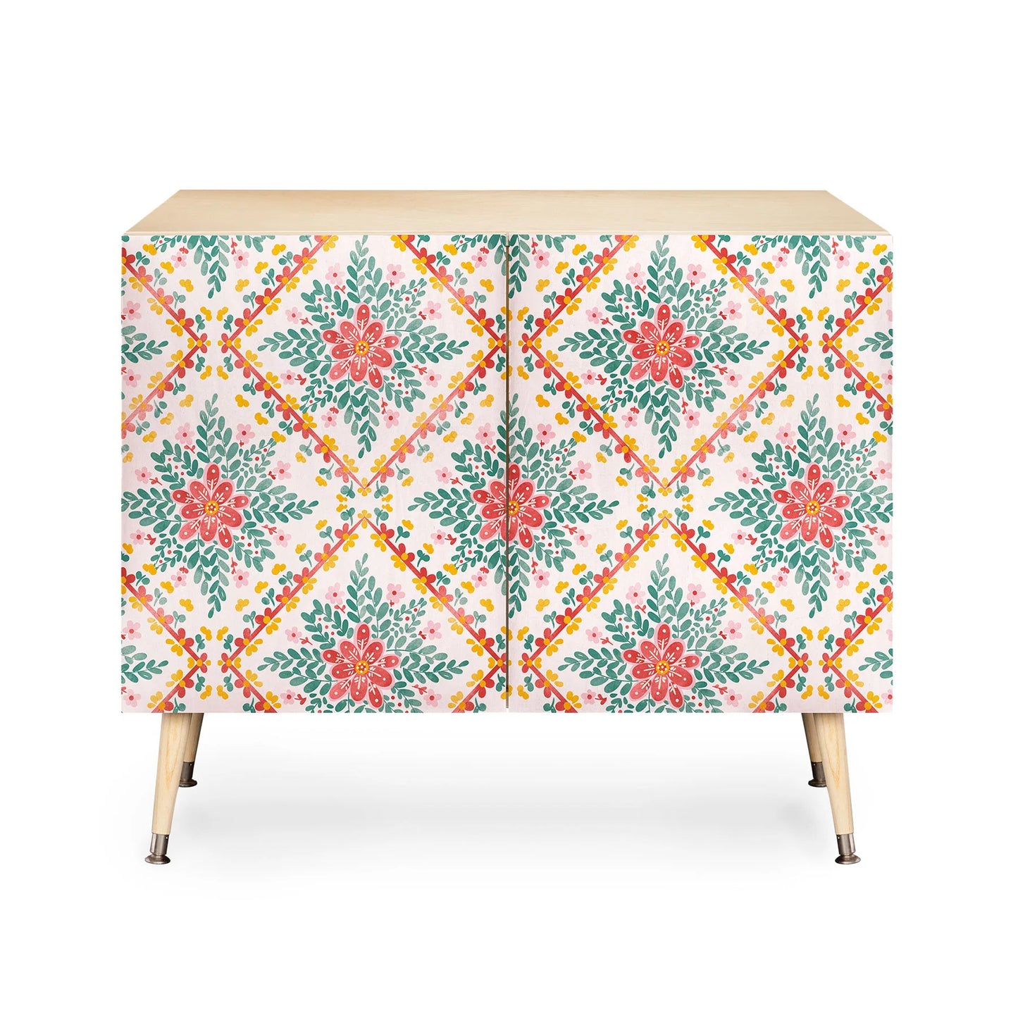Marta barragan chic floral geometry cabinet credenza