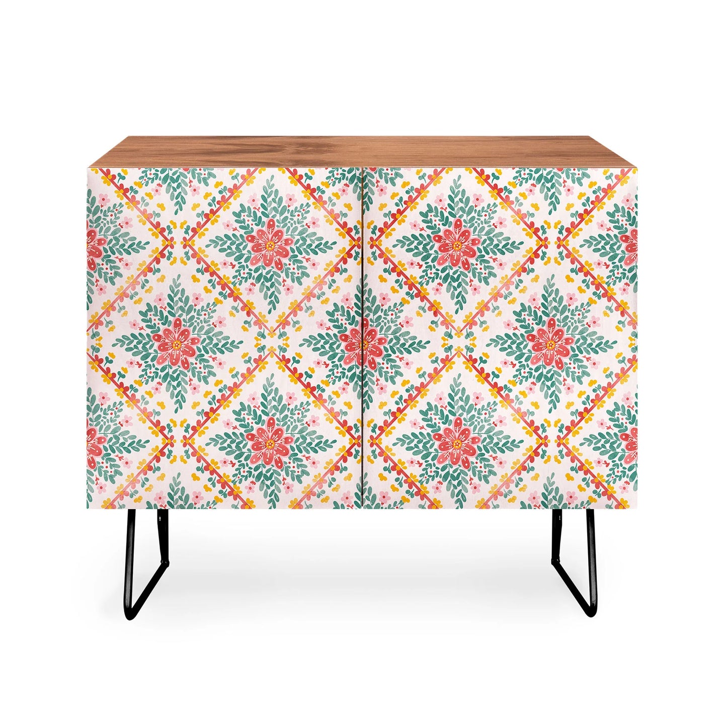 Marta barragan chic floral geometry cabinet credenza