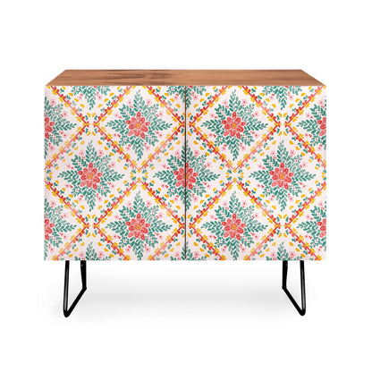 Marta barragan chic floral geometry cabinet credenza