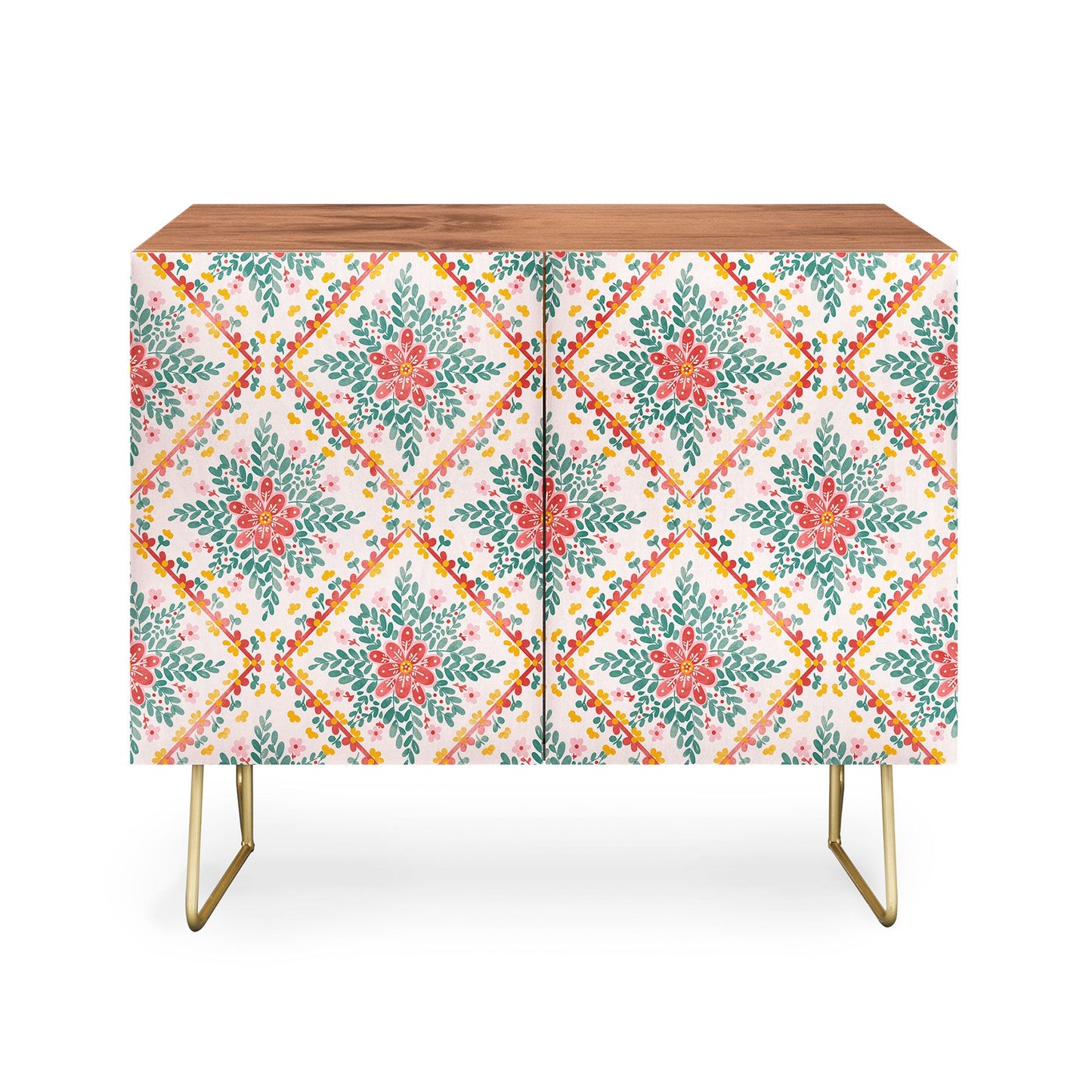 Marta barragan chic floral geometry cabinet credenza
