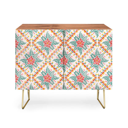 Marta barragan chic floral geometry cabinet credenza