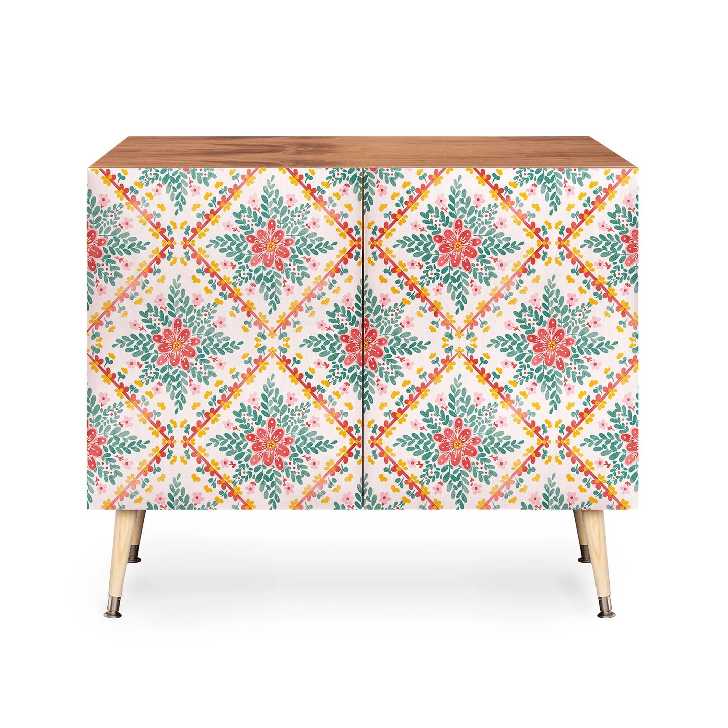 Marta barragan chic floral geometry cabinet credenza