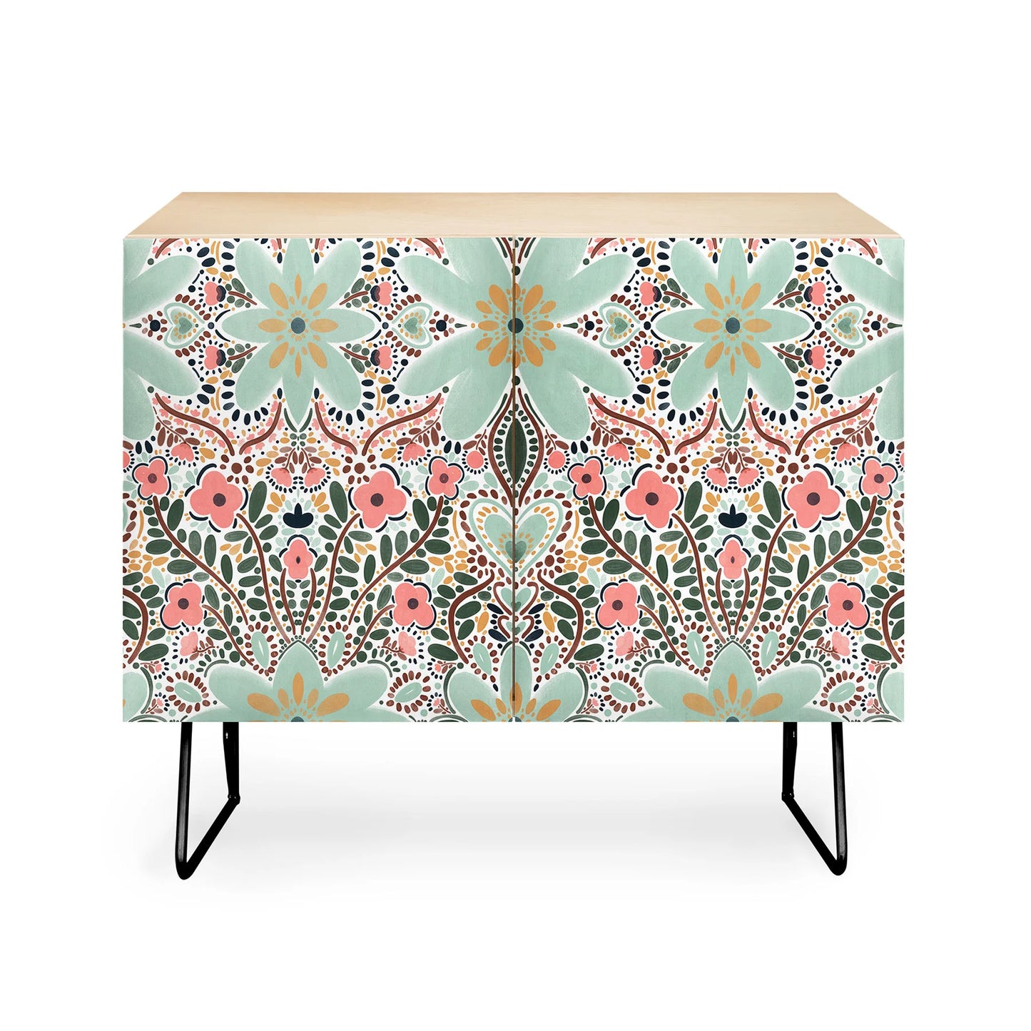 Marta barragan floral motif cabinet credenza