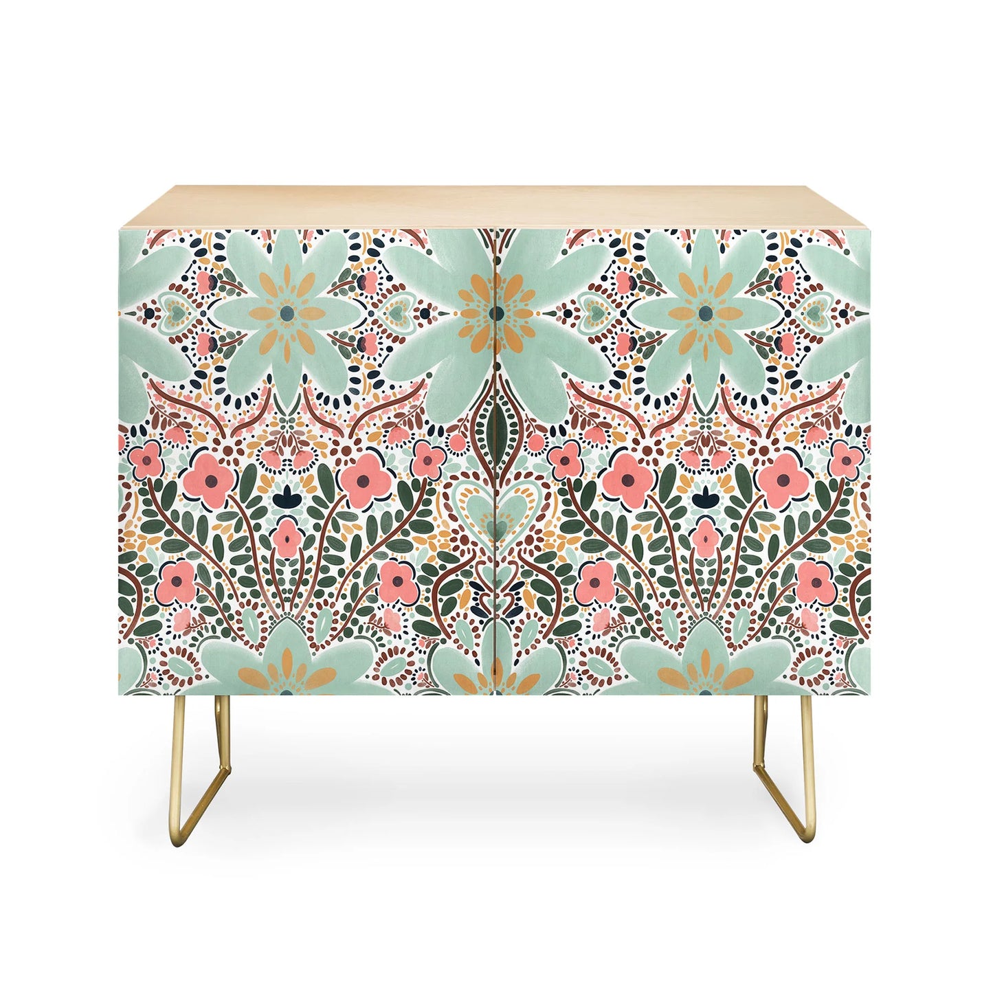 Marta barragan floral motif cabinet credenza